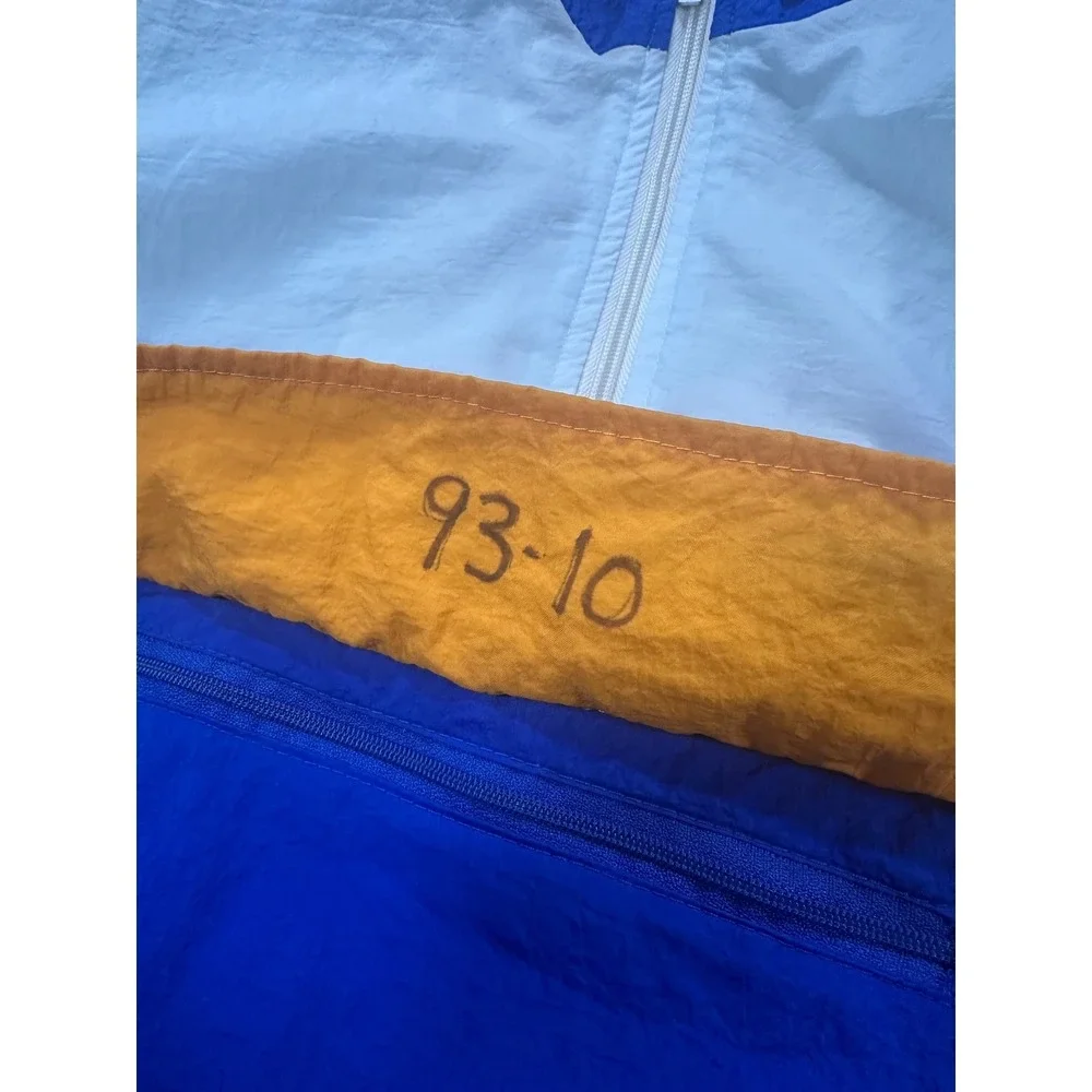 Vintage Adidas Colorblock Track Jacket Windbreaker‎ White Blue Orange Men's Med